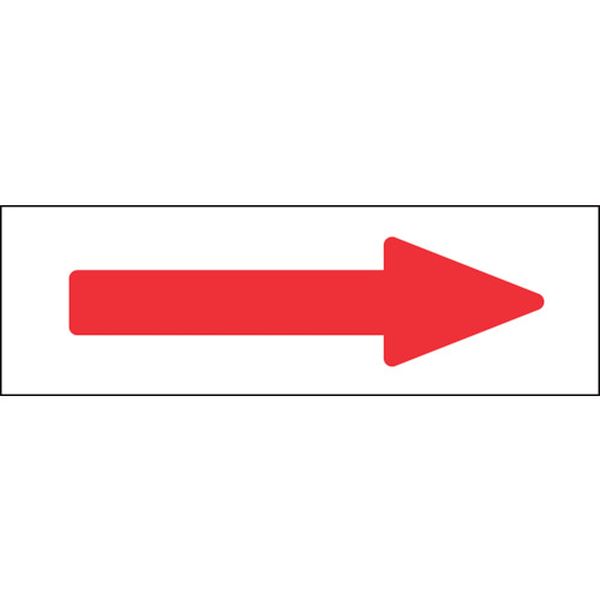 配管方向表示ステッカー →赤矢印 50×170mm 10枚組 アルミ