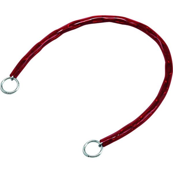 106-3148 チェーンロック(錠別売タイプ) 赤 チェイン-60R 長さ600mm 両端リング付