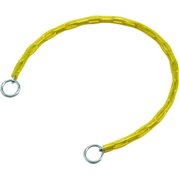 106-3167 チェーンロック(錠別売タイプ) 黄 チェイン-60Y 長さ600mm 両端リング付