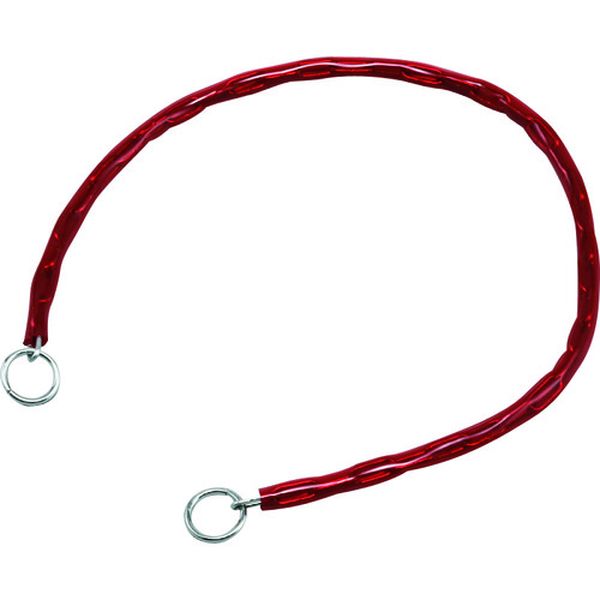 106-7918 チェーンロック(錠別売タイプ) 赤 チェイン-80R 長さ800mm 両端リング付