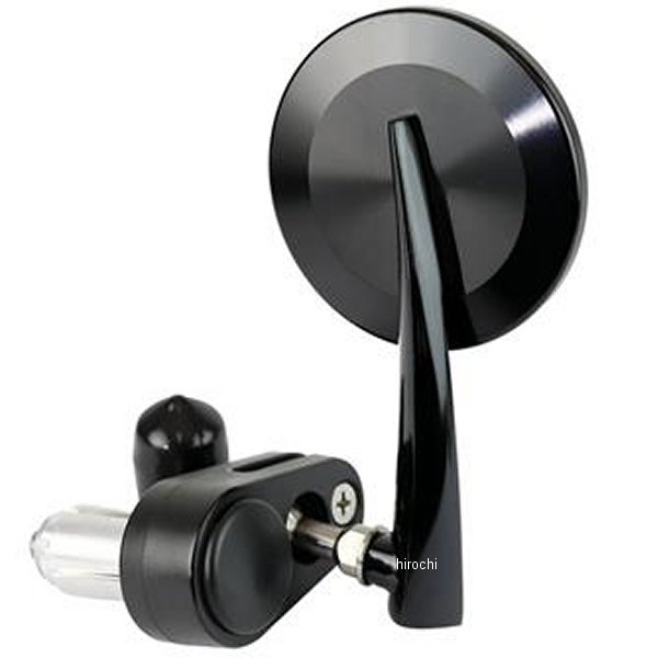 ラウンドバーエンドミラー 左 黒