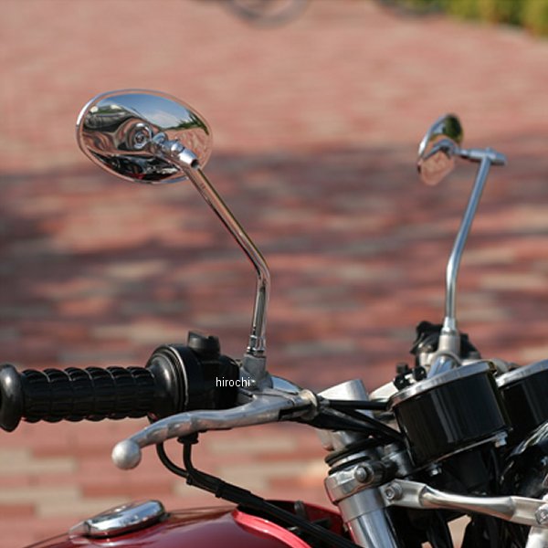 オーバルミラー 正ネジ クローム