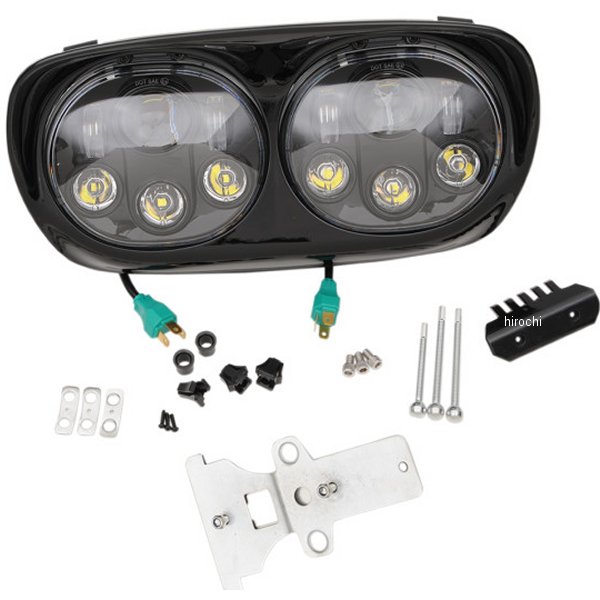 LED ヘッドライト 5.75インチ アセンブリ 9003 98年-13年 FLTR 黒