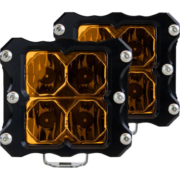 Quattro LEDフラッドライト ペア 黒