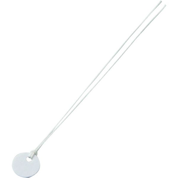 106-1566 ファイバー製丸札(無地札) 白 ファイバー丸札-15 15mmΦ 100枚組 ヒモ付