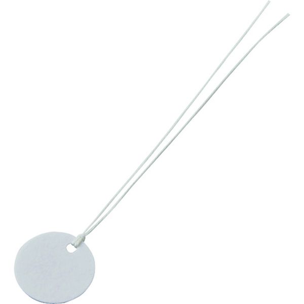 106-9352 ファイバー製丸札(無地札) 白 ファイバー丸札-25 25mmΦ 100枚組 ヒモ付