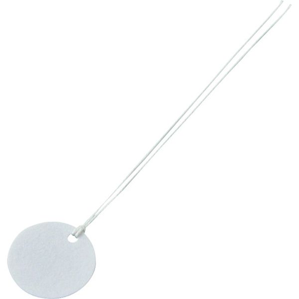 106-6228 ファイバー製丸札(無地札) 白 ファイバー丸札-30 30mmΦ 100枚組 ヒモ付