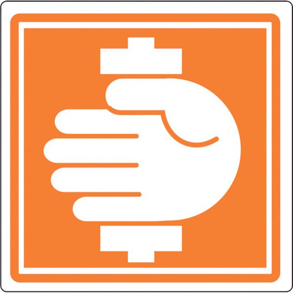 815-1075 PL警告ステッカー 挟まれに注意 PL-15(大) 100×100mm 10枚組