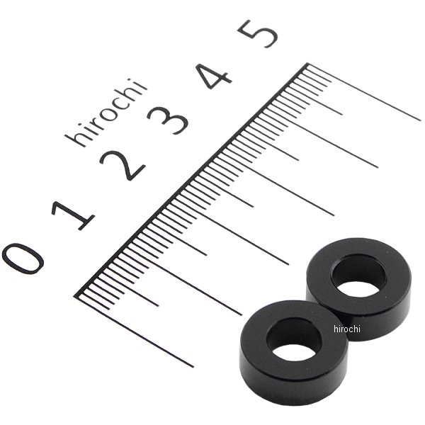 ポッシュ アルミスペーサー 汎用 M6&1/4インチ用 黒 T=5 2個