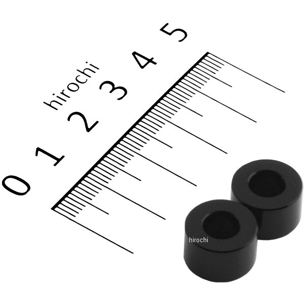 ポッシュ アルミスペーサー 汎用 M6&1/4インチ用 黒 T=8 2個