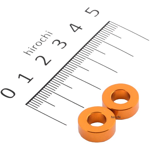 ポッシュ アルミスペーサー 汎用 M6&1/4インチ用 ゴールド T=5 2個