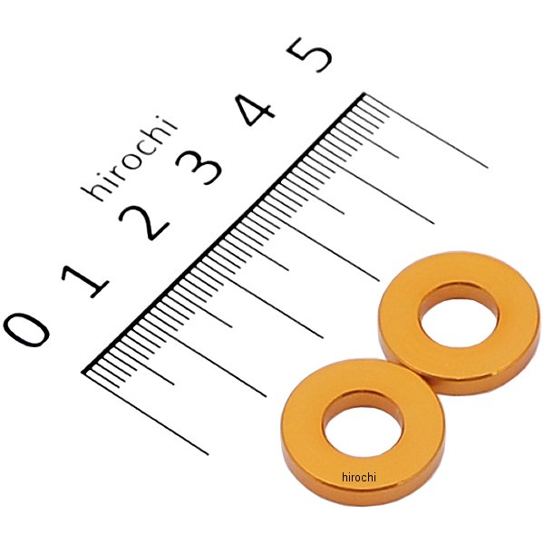 ポッシュ アルミスペーサー 汎用 M8&5/16インチ用 ゴールド T=3 2個