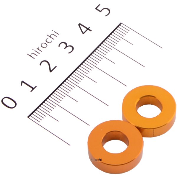 ポッシュ アルミスペーサー 汎用 M8&5/16インチ用 ゴールド T=5 2個