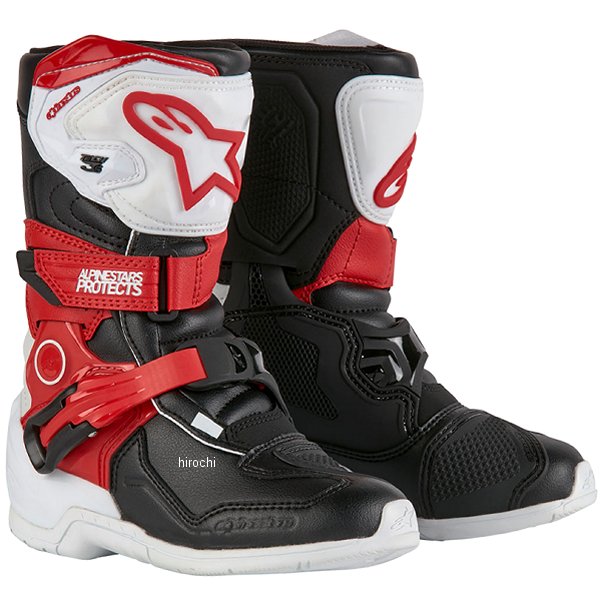 ブーツ TECH3S キッズ用 白/黒/ブライトレッド 11サイズ