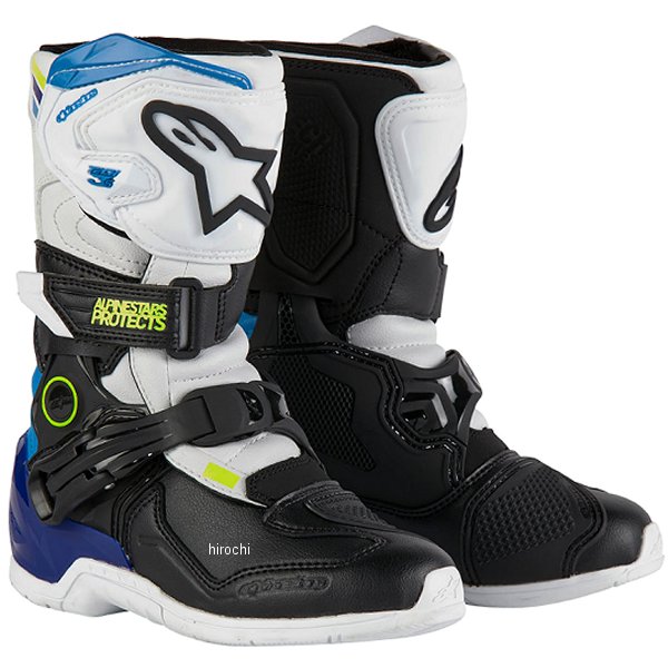 ブーツ TECH3S キッズ用 白/黒/エナメルブルー 11サイズ