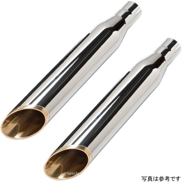 スリップオンマフラー 76ベビーブラス 17年 FXDF、FXDBF、FXDWG クローム/金エンド