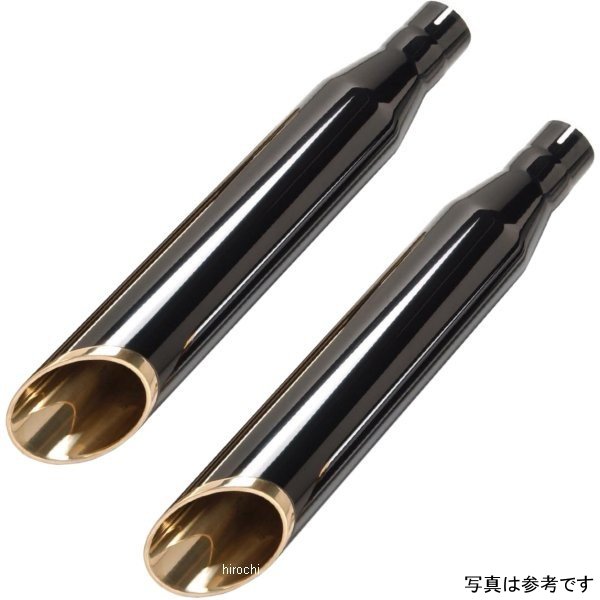 スリップオンマフラー 76ベビーブラス 18年以降 FLHC、FLDC 黒/エンド黒