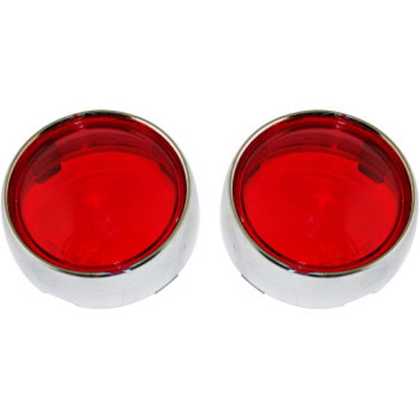 カスタム ダイナミクス ウインカーベゼル アダプタ クローム/赤
