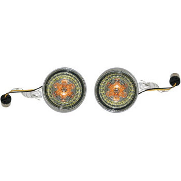 カスタム ダイナミクス LEDウインカー フラット シングル球 スモーク/クローム