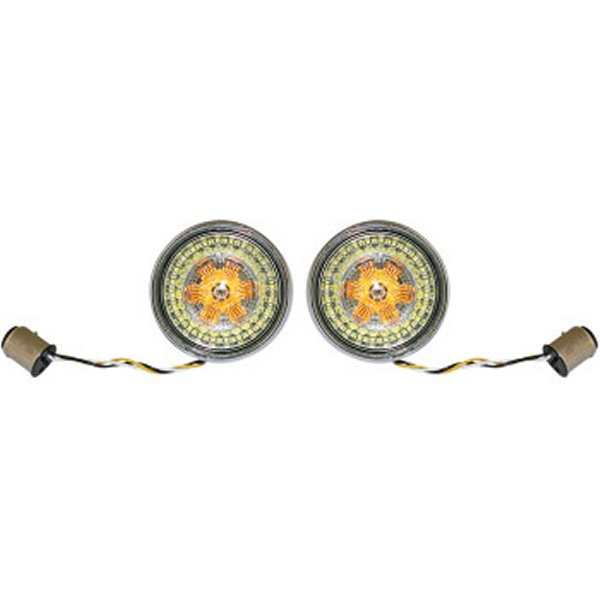 カスタム ダイナミクス LEDウインカー フラット ダブル球 スモーク/クローム