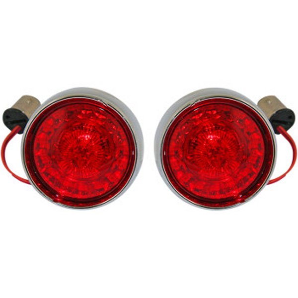 カスタム ダイナミクス LEDウインカーインサート ダブル球 リア 赤/クローム