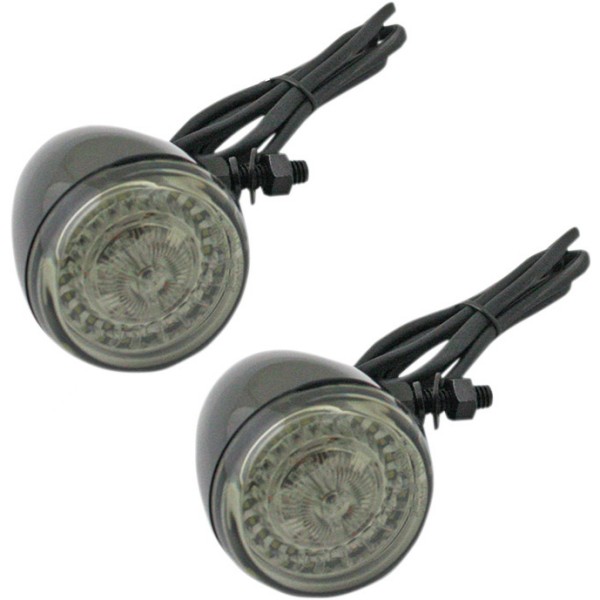 LEDウインカー フロント アンバー/白 ECE グロスブラック