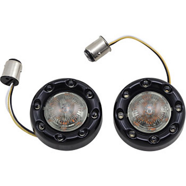 カスタム ダイナミクス LEDウインカー フロントブレット ダブル球 黒/スモーク