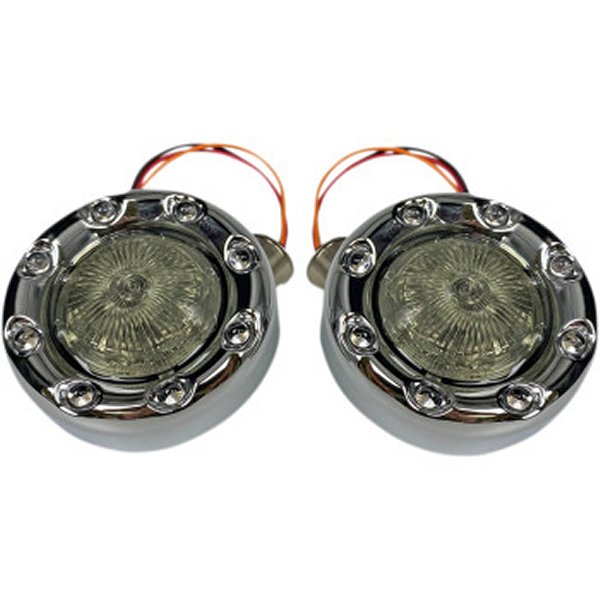 カスタム ダイナミクス LEDウインカー フロントブレット ダブル球 クローム/スモーク
