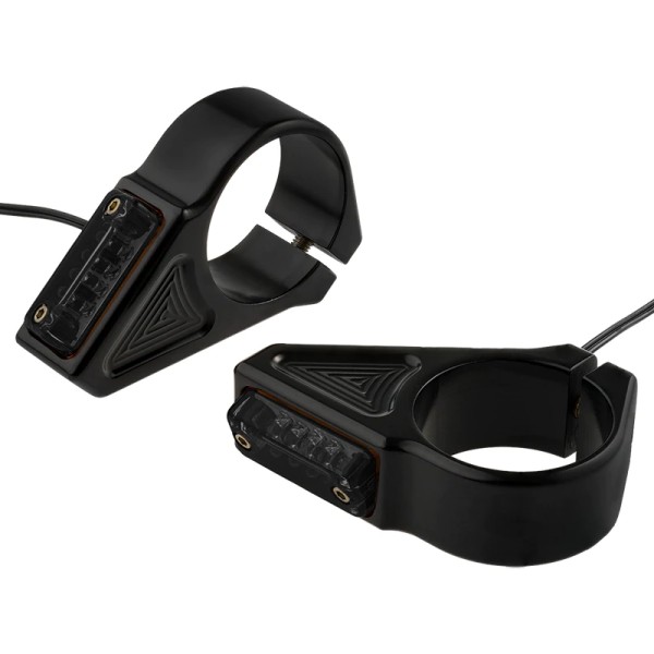 LEDウインカー フォークマウント 41mm スモークレンズ 黒 左右ペア