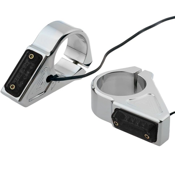 LEDウインカー フォークマウント 41mm スモークレンズ クローム 左右ペア