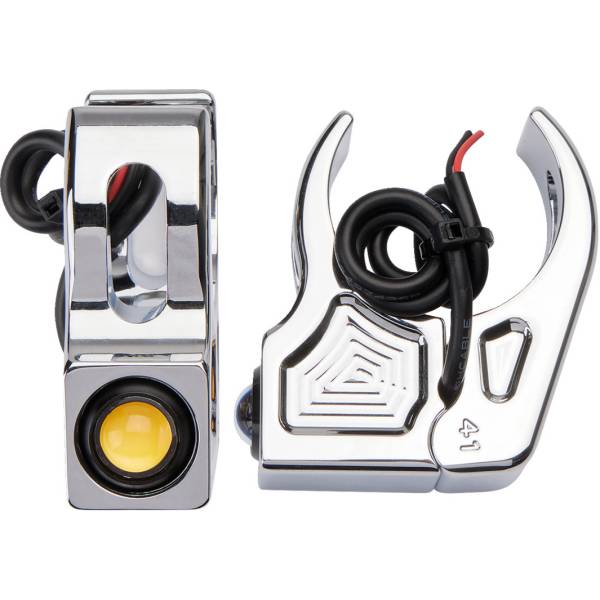 フォークマウント LEDウインカー 41mm アンバー/クローム