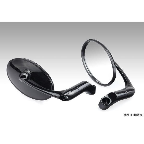 ミラー ユーロタイプ オーバル ブラック 汎用 左右共通 1個売り