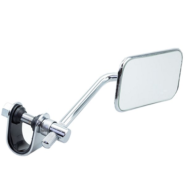 ミニスクエアーミラー ハンドルクランプタイプ クロームメッキ