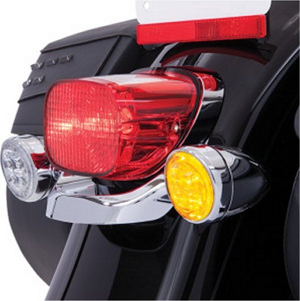 LEDファングライト フロント シングル球 アンバー/クローム