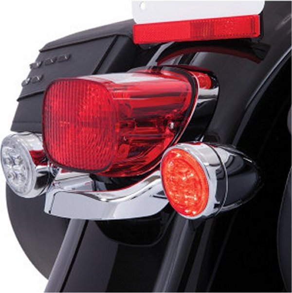 LEDファングライト リア シングル球 赤/クローム