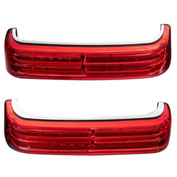 PB-SB-HD-CR カスタムダイナミクス LEDサドルバッグライト 99年‑13年 FLHT クローム/赤