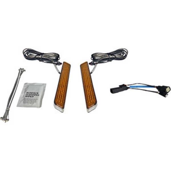 カスタム ダイナミクス LEDフォークライト 10年-13年 FLHX アンバー/クローム