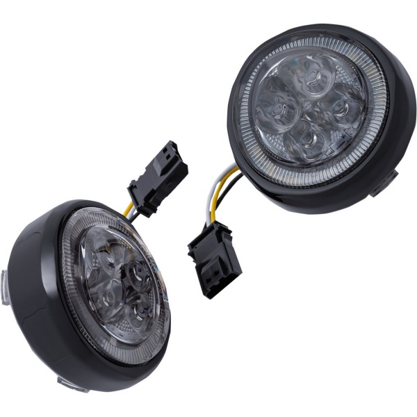 LEDフロントウインカー 20年-22年 ハーレー FLHTCUTGSE ブラック/スモーク