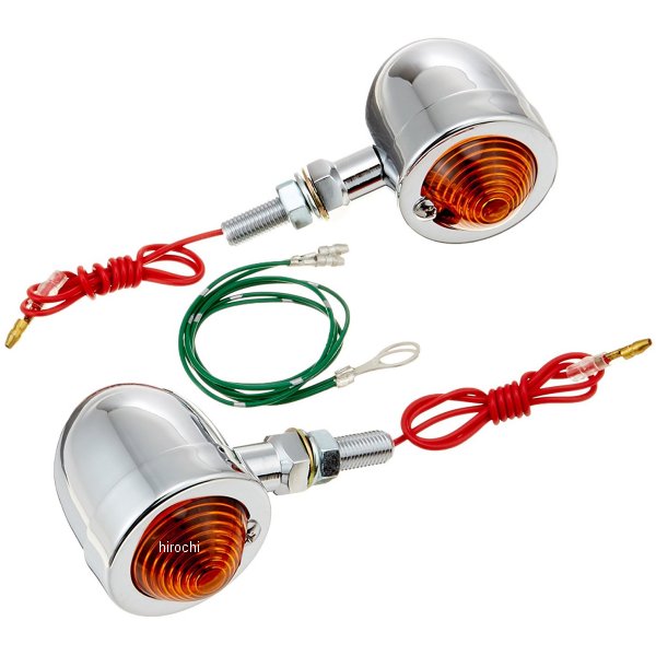 ミニブレットウインカー 汎用 ニッケル/オレンジ