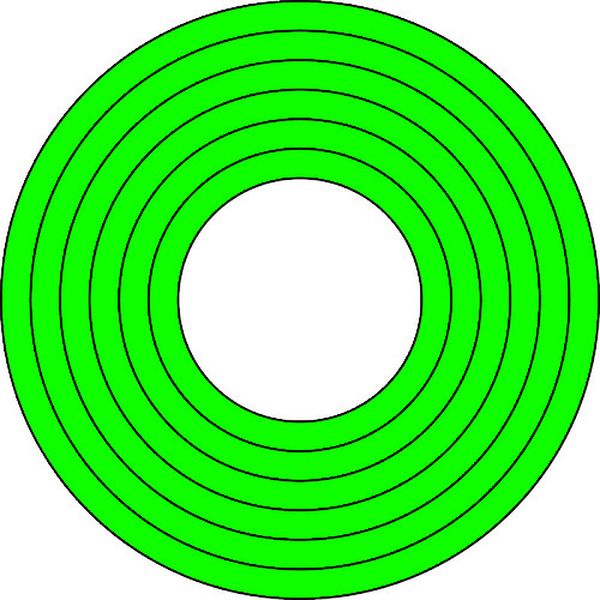 815-1305 マーキング用ステッカー 緑 マーキング-100G 内径40-90mmΦ 10枚組 PET