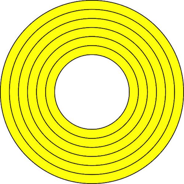 815-1306 マーキング用ステッカー 黄 マーキング-100Y 内径40-90mmΦ 10枚組 PET