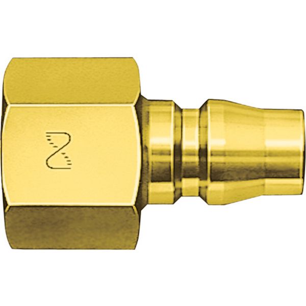 BRASS 真ちゅう製ハイカプラ(おねじ取付用プラグ)相手側R1/4耐圧力1.5Mpa(00203)