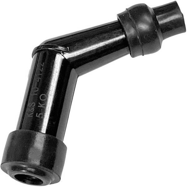 プラグキャップ 120°エルボー ロング 14mm 黒