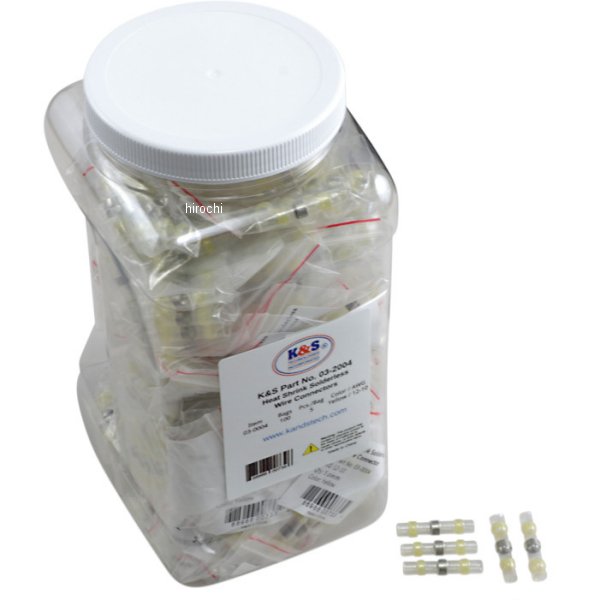 熱収縮コネクター 黄 AWG 12‑10 5個入 x 100パック