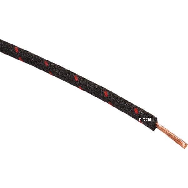ワイヤー 16ゲージ CLOTH BRAIDED 25フィート 黒/赤