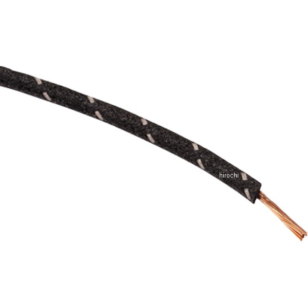 ワイヤー 16ゲージ CLOTH BRAIDED 25フィート 黒/白