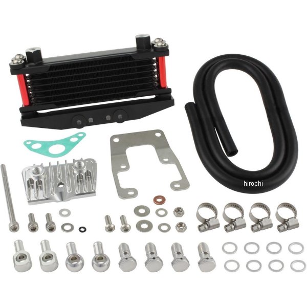 オイルクーラーKIT ヘッドトップマウント 取り出し付き モンキー、ゴリラ レッドパイプ