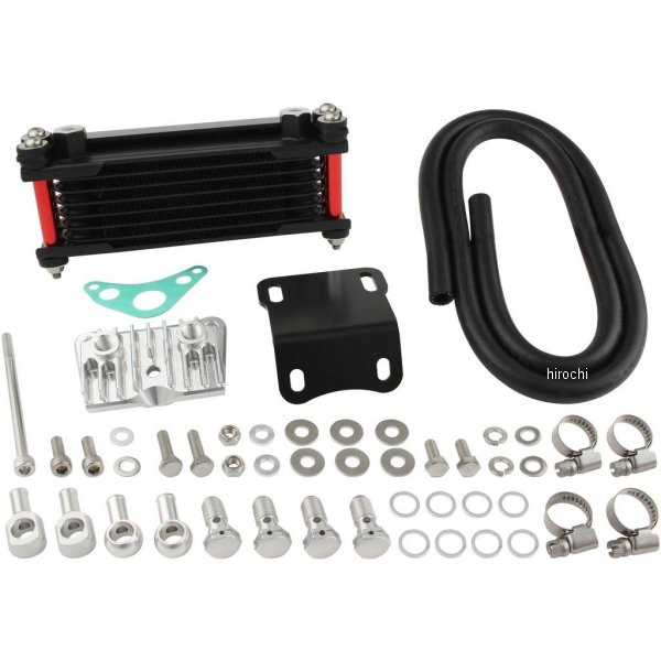 オイルクーラーKIT ヘッドライトボトムマウント 取り出し付き モンキー、ゴリラ レッドパイプ