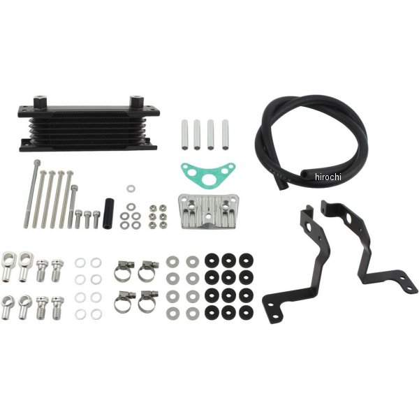 オイルクーラーKIT フレームマウント 取り出し付き モンキー、ゴリラ シルバーパイプ