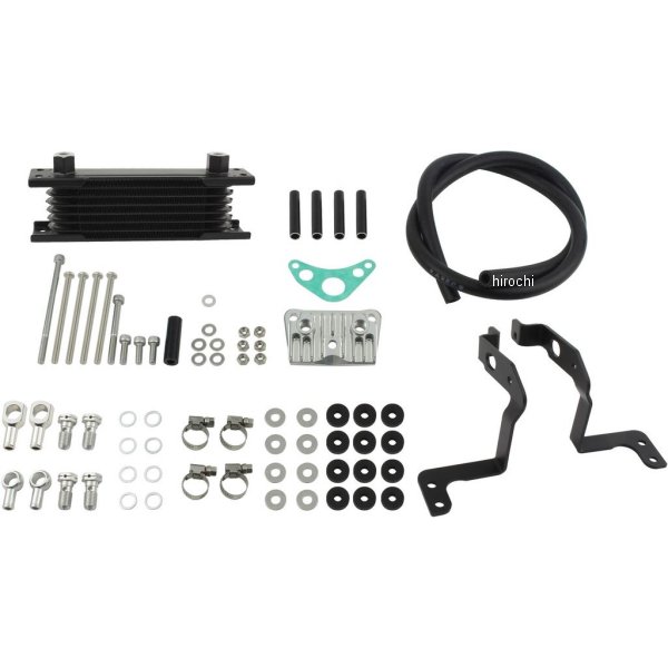 オイルクーラーKIT フレームマウント 取り出し付き モンキー、ゴリラ ブラックパイプ